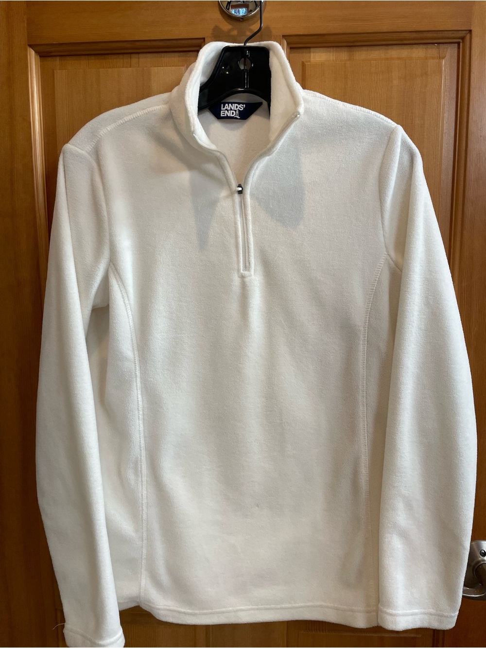 Lands' End Women’s Cream Half-Zip Fleece Pullover
